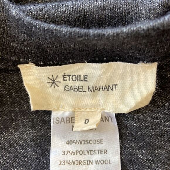 Isabel Marant Etoile Dress Charcoal Gray Mini Sweater Dress NWOT~Sz 0 - Picture 8 of 8
